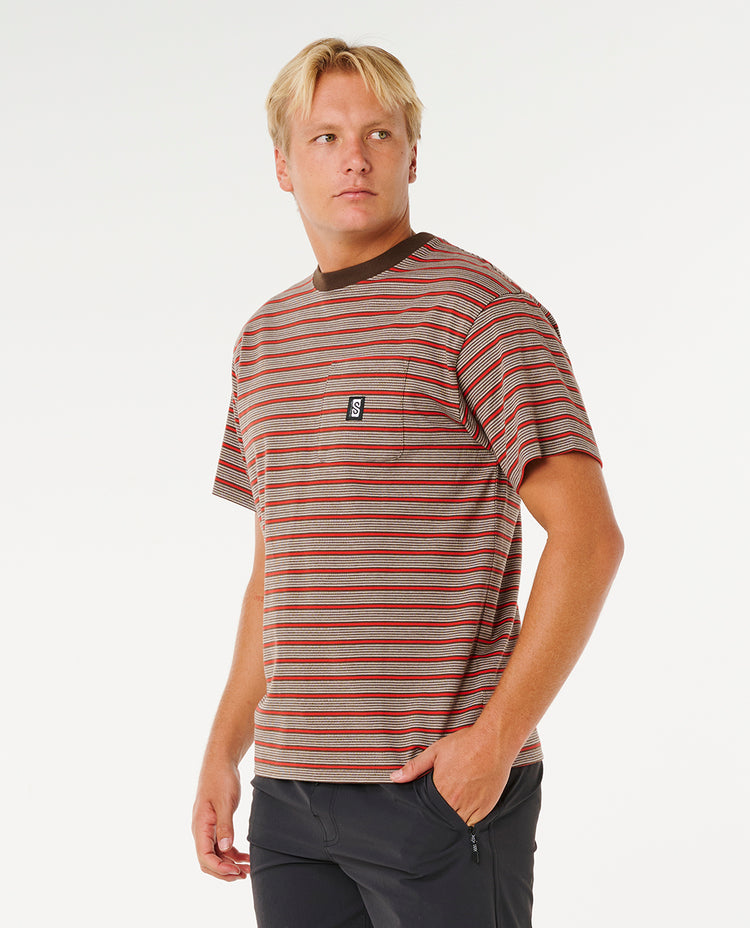 Ripcurl Search Strip T Shirt - Coffee