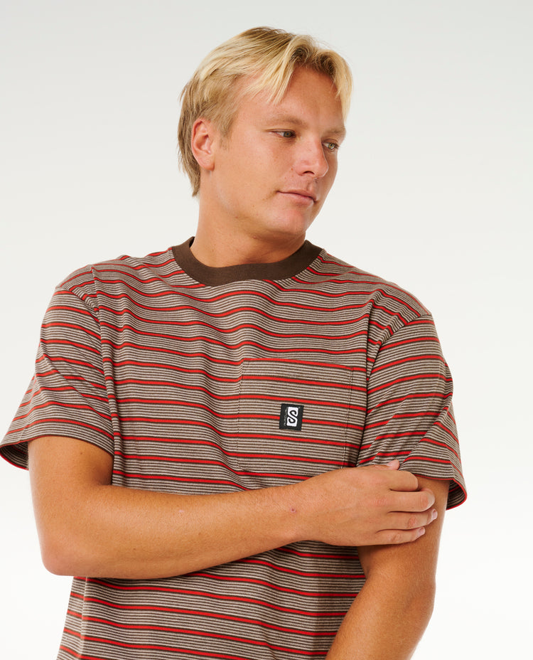 Ripcurl Search Strip T Shirt - Coffee