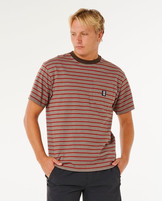 Ripcurl Search Strip T Shirt - Coffee