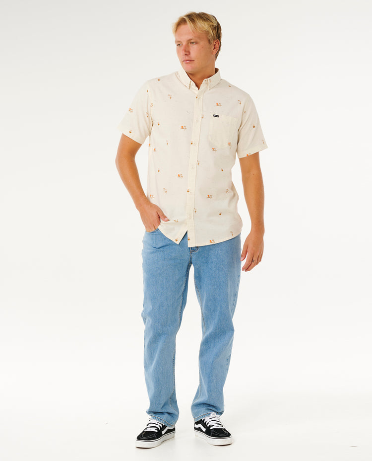 Ripcurl Skelly Breach Short Sleeve Shirt - Off White