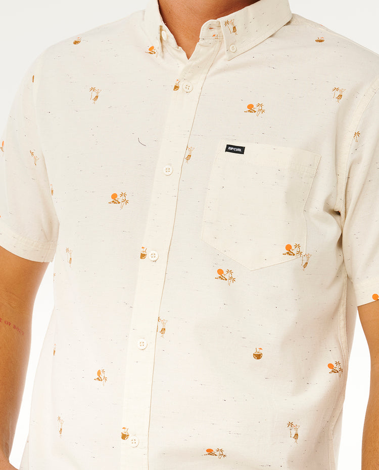 Ripcurl Skelly Breach Short Sleeve Shirt - Off White