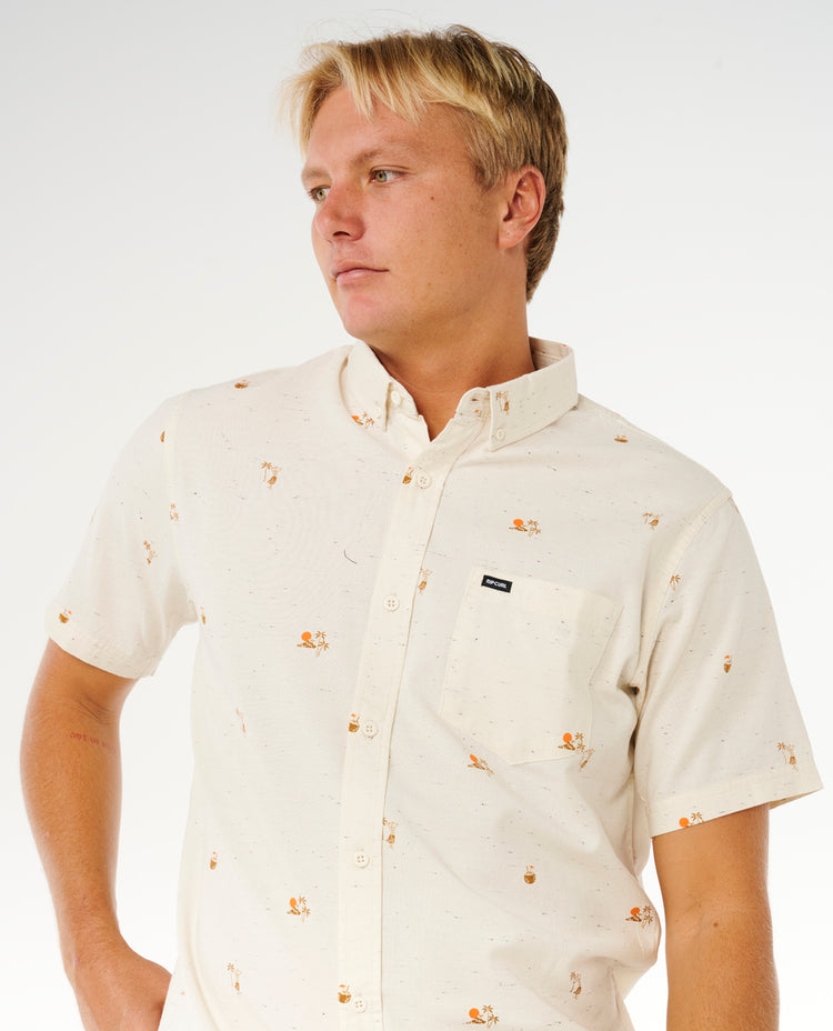 Ripcurl Skelly Breach Short Sleeve Shirt - Off White
