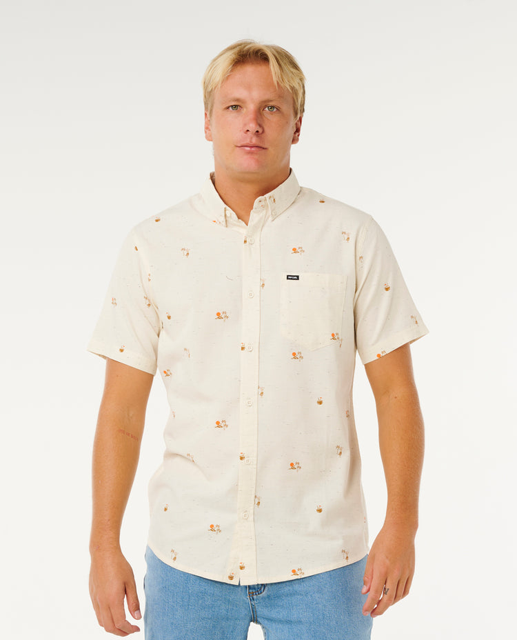 Ripcurl Skelly Breach Short Sleeve Shirt - Off White