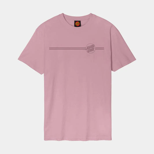 Santa Cruz Tonal Opus Dot Stripe T Shirt - Universal Pink