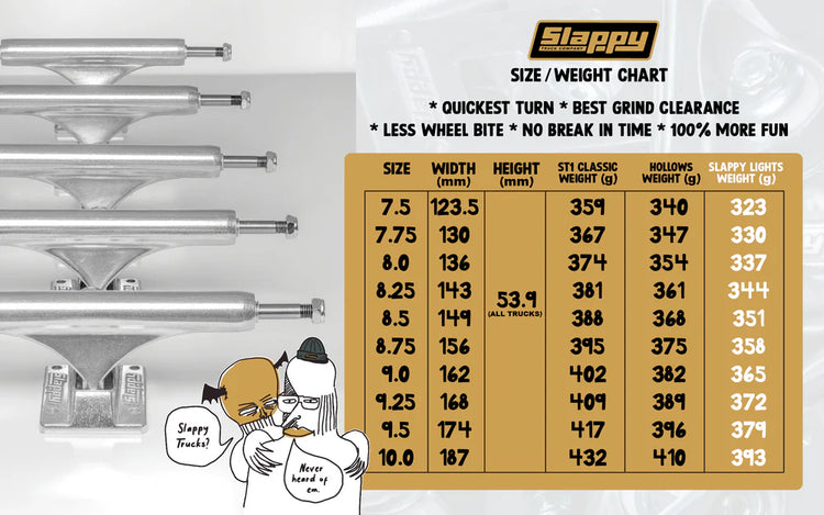 Slappy Trucks ST1 Classic Trucks - 8.25"