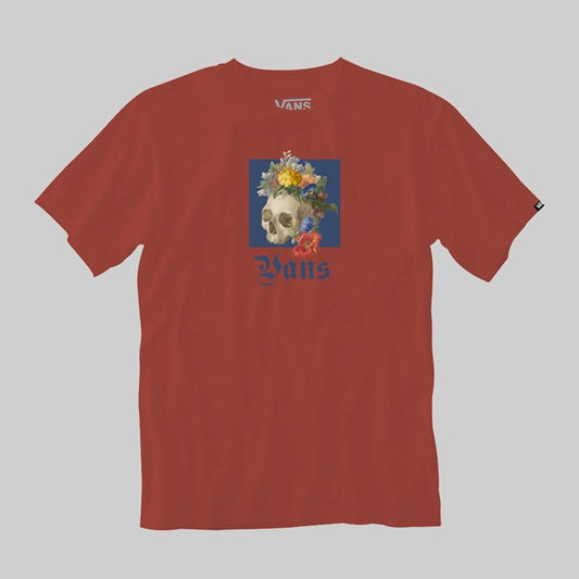 Vans Death Blooms T Shirt - Burgundy
