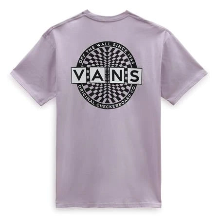 Vans Warped Checkerboard Logo T Shirt - Lavender