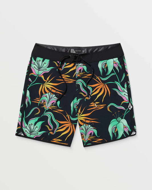 Volcom Stone Infuse Scallop  19" Boardshorts - Black/Green