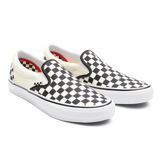Checkerboard slide on vans hotsell
