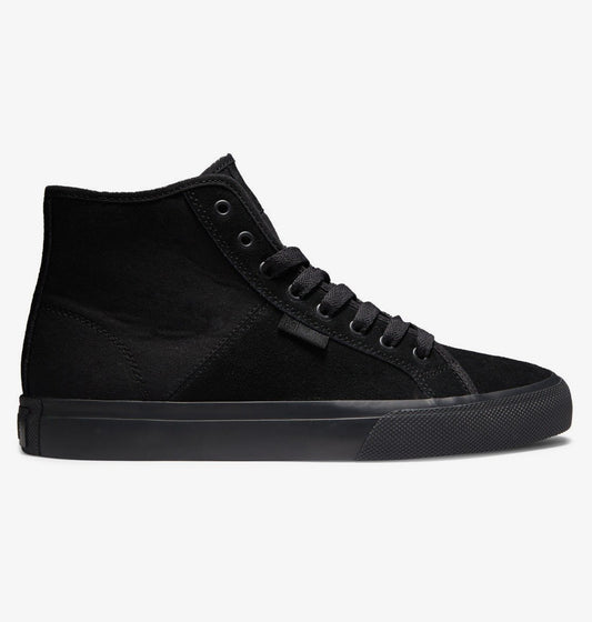 DC Manual High Top Skate Shoes - Black Suede