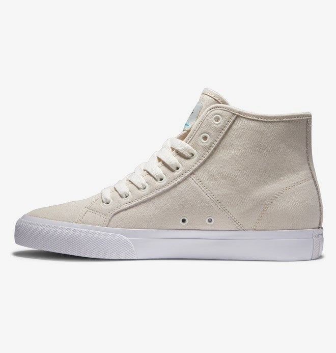 DC Manual High Top Skate Shoes - White/Orange Suede