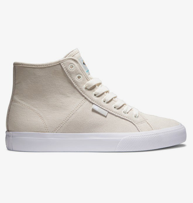 DC Manual High Top Skate Shoes - White/Orange Suede