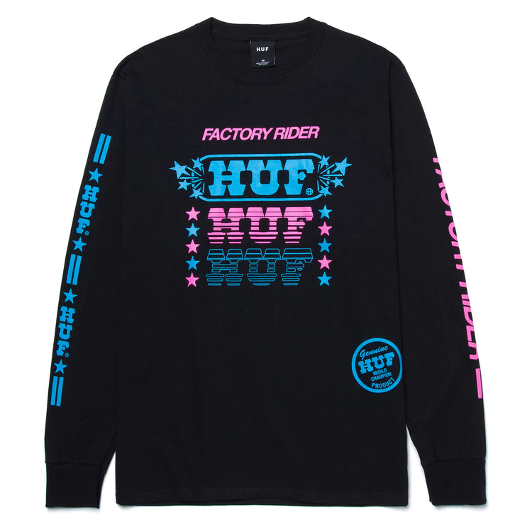 HUF Factory Rider Longsleeve T Shirt - Black