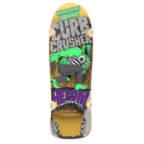 Heroin Skateboards Curb Cruiser XL Gold Deck - 10.25"