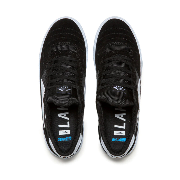 Lakai Cambridge Skate Shoes - Black/White Suede