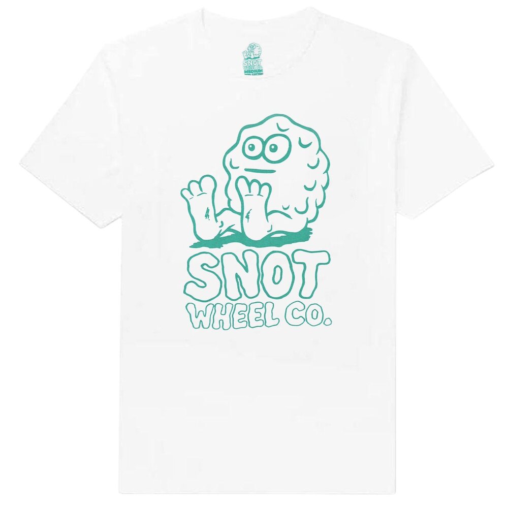 Snot Wheels Logo Outline T Shirt White