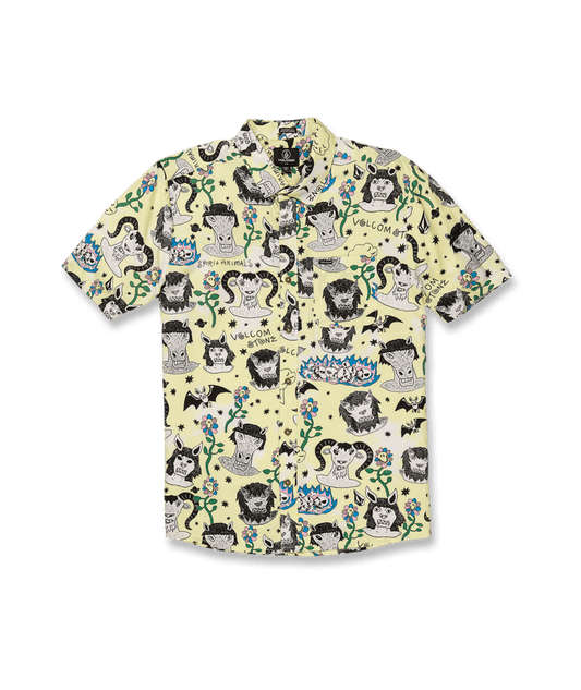 Volcom Surf Vitals Animal Shirt - Glimmer Yellow