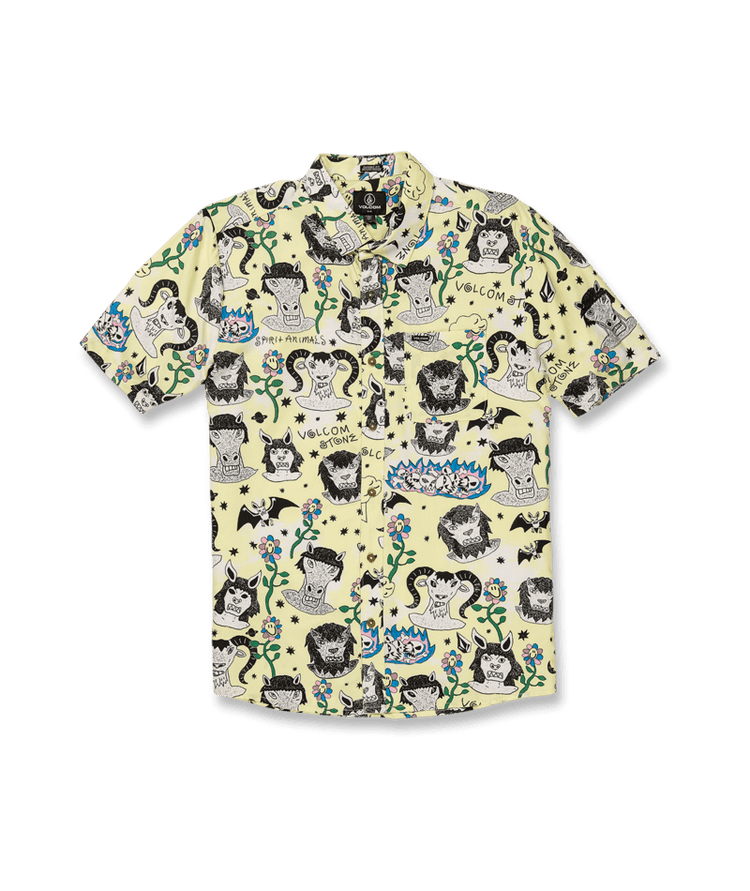 Volcom Surf Vitals Animal Shirt - Glimmer Yellow