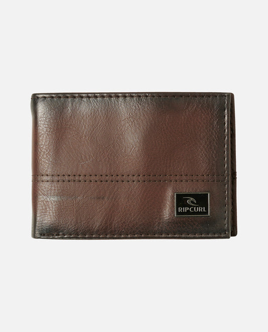 Ripcurl Corpawatu Icon PU Slim Wallet - Black/Tan