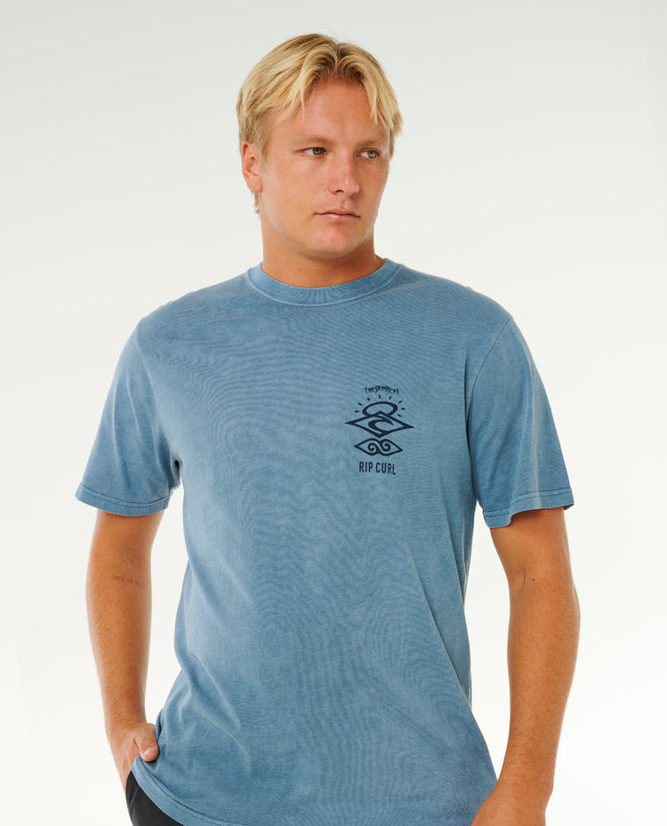 Ripcurl Search Icon T Shirt - Bluefin