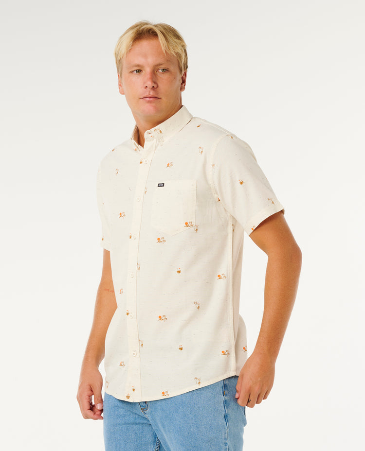 Ripcurl Skelly Breach Short Sleeve Shirt - Off White