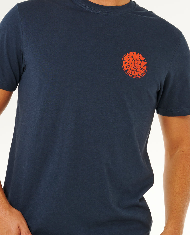 Ripcurl Wettie Icon T Shirt - Dark Navy