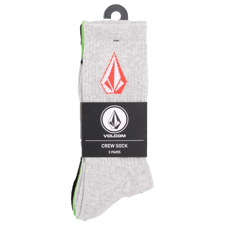 Volcom Full Stone Socks 3 Pack - Electric Green