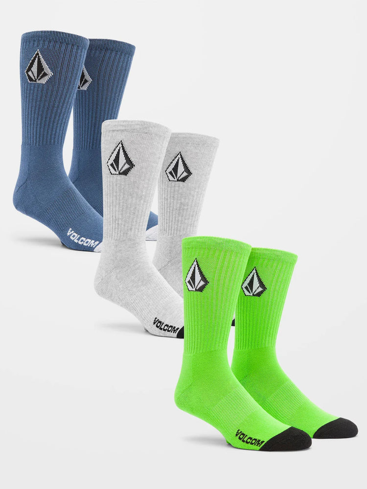 Volcom Full Stone Socks 3 Pack - Stone Blue