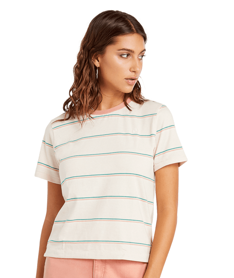 Volcom Hypen On Stripe T Shirt - Sand