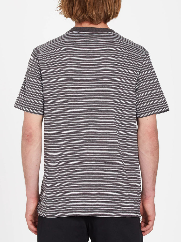 Volcom Stone Static Stripe T Shirt - Black