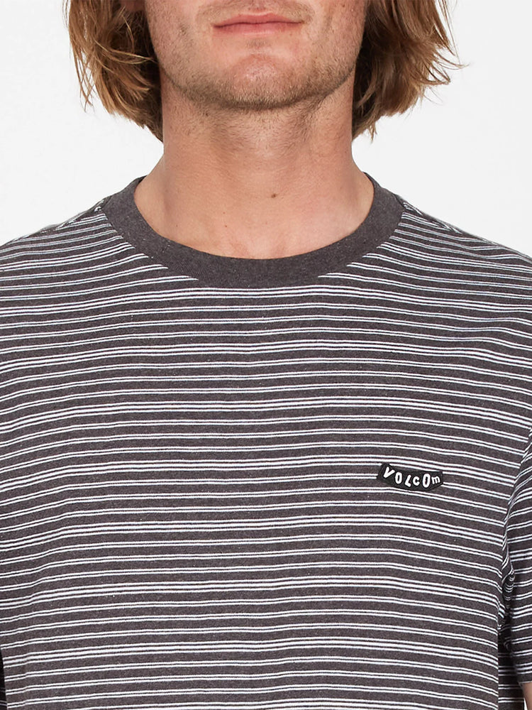 Volcom Stone Static Stripe T Shirt - Black