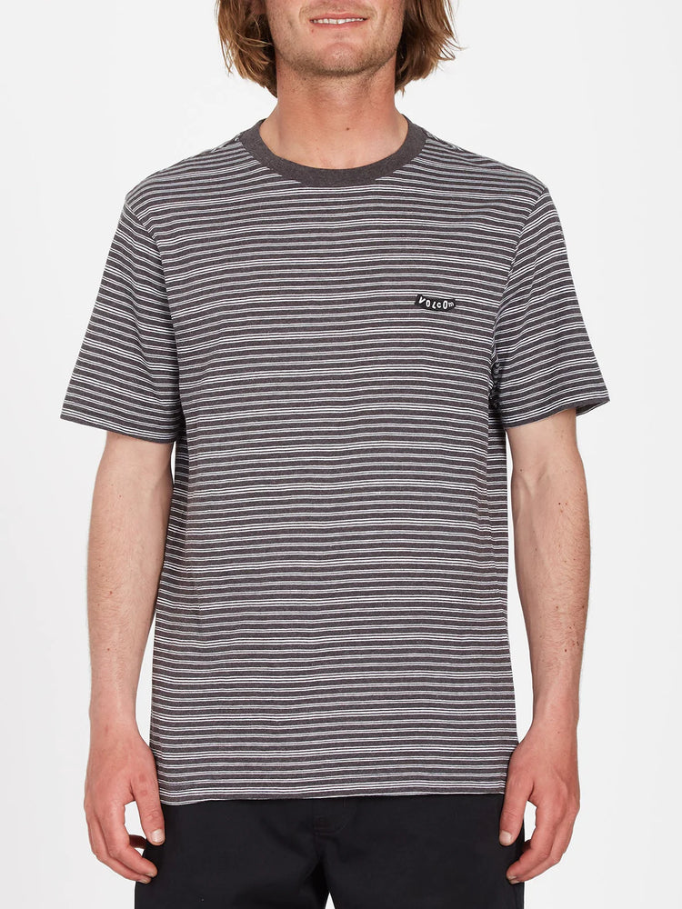 Volcom Stone Static Stripe T Shirt - Black