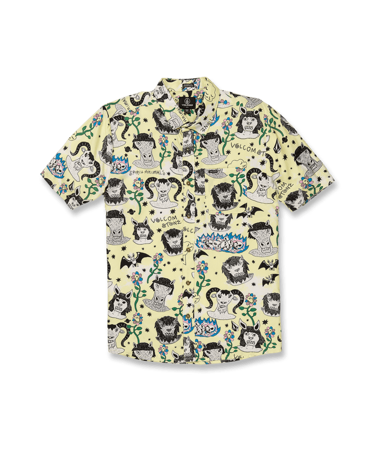 Volcom Surf Vitals Animal Shirt - Glimmer Yellow